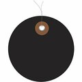 Bsc Preferred 2'' Black Plastic Circle Tags - Pre-Wired, 100PK S-12329BL-PW